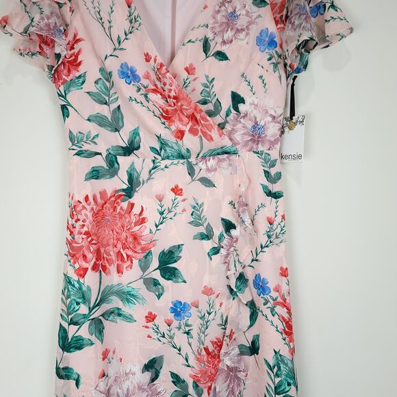 Kensie Floral High-Low Maxi Dress in Blush Size 10, NWT - Picture 5 of 14